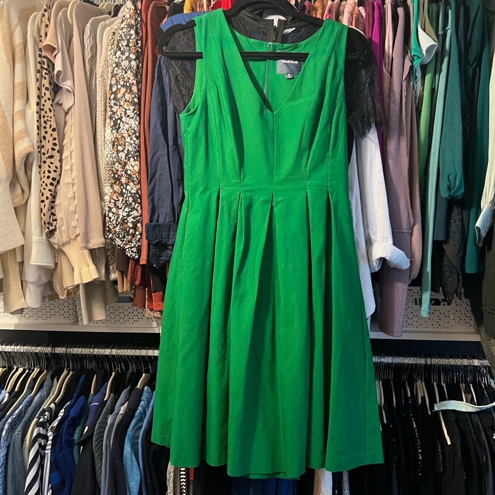 Modcloth Emerald Green Fit-and-Flare Dress